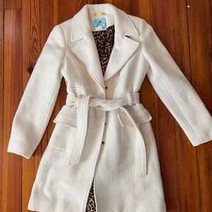 Marciano Guess White Winter Trench! Leopard lining